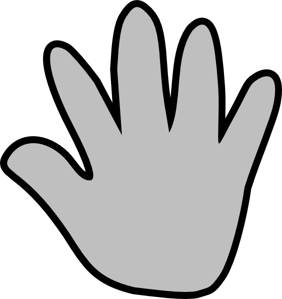 Handprint - Outline - Clipart - Little Hand Cut Outs (564x597)