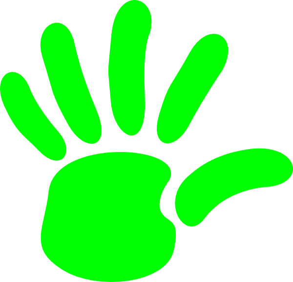 Handprint - Outline - Clipart - Hands Clipart Green (600x577)