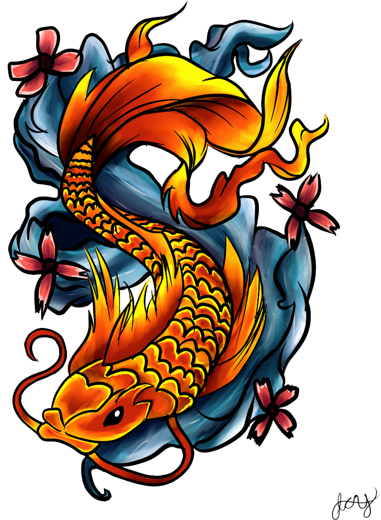 Download Png Image - Fish Tattoo Transparent (900x1169)