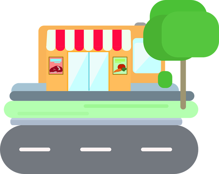 Supermarket Market Minimarket Sell Shoppin - Cartoon Supermarket Transparent (1030x818)