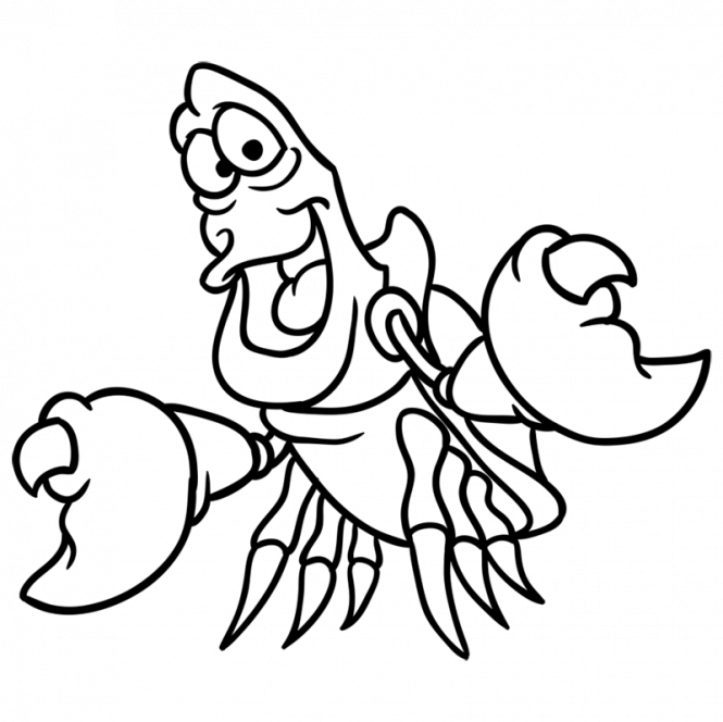 28 Collection Of Little Mermaid Crab Drawing - Draw Sebastian From The Little Mermaid (665x664)
