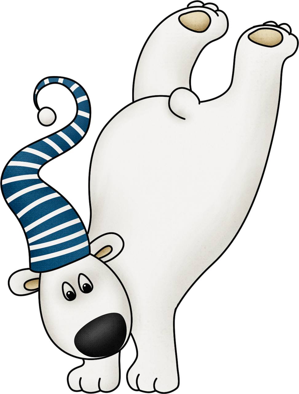 Cute Winter Polar Bear Clip Art - Polar Bear Clip Art (973x1280)