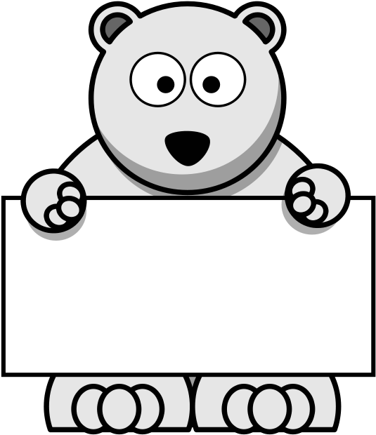 Polar Bear With A Sign (595x800)