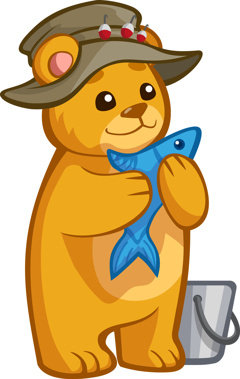 Free Cartoon Bear Holding Fish Clip Art - Bear Eating Fish Cartoon (1000x1578)