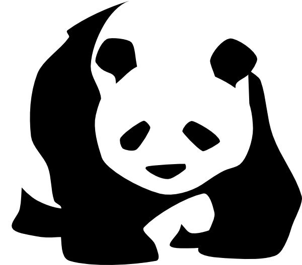 Panda Black And White (600x528)