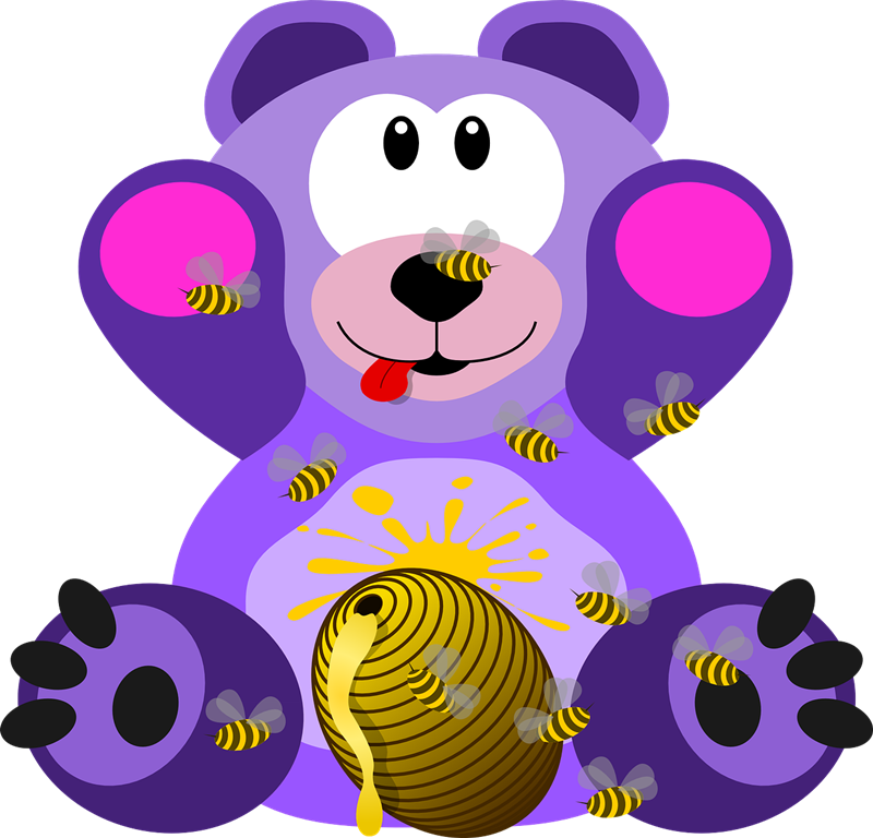 Free To Use & Public Domain Bear Clip Art - Purple Bear Png (800x768)