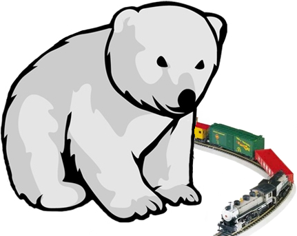Bear Train Show Polar Bear Cub - Cartoon Polar Bear Cub Transparent (431x343)
