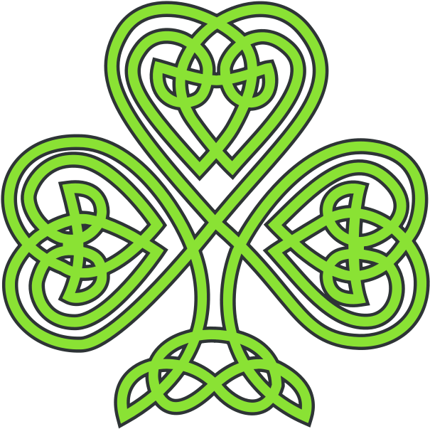 Clipart Of Shamrocks And Four Leaf Clovers - St Patricks Day Celtic (800x800)