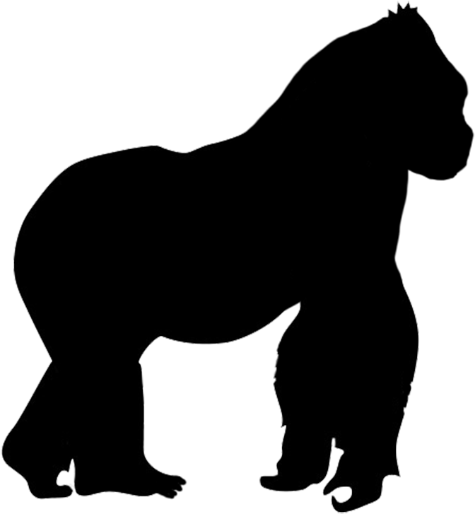 Snake Silhouette, Gorilla Silhouette - Gorilla Silhouette (709x751)