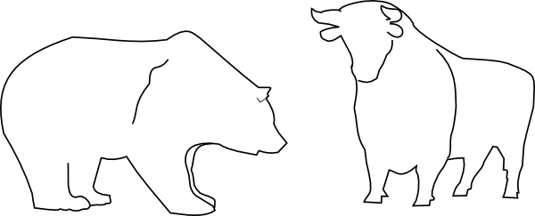 Free Vector Bull And Bear Clip Art - Illustration (600x243)