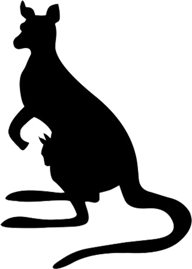 Silhouette Of Kangaroo And Baby Kangaroo - Silhouette Kangaroo (769x956)