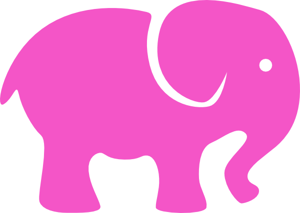 Pink Elephant Simple Clip Art - Elephant Simple (600x427)