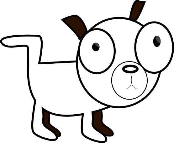 Dog Face Clipart Black And White - Funny Dog Clipart Black And White (555x458)