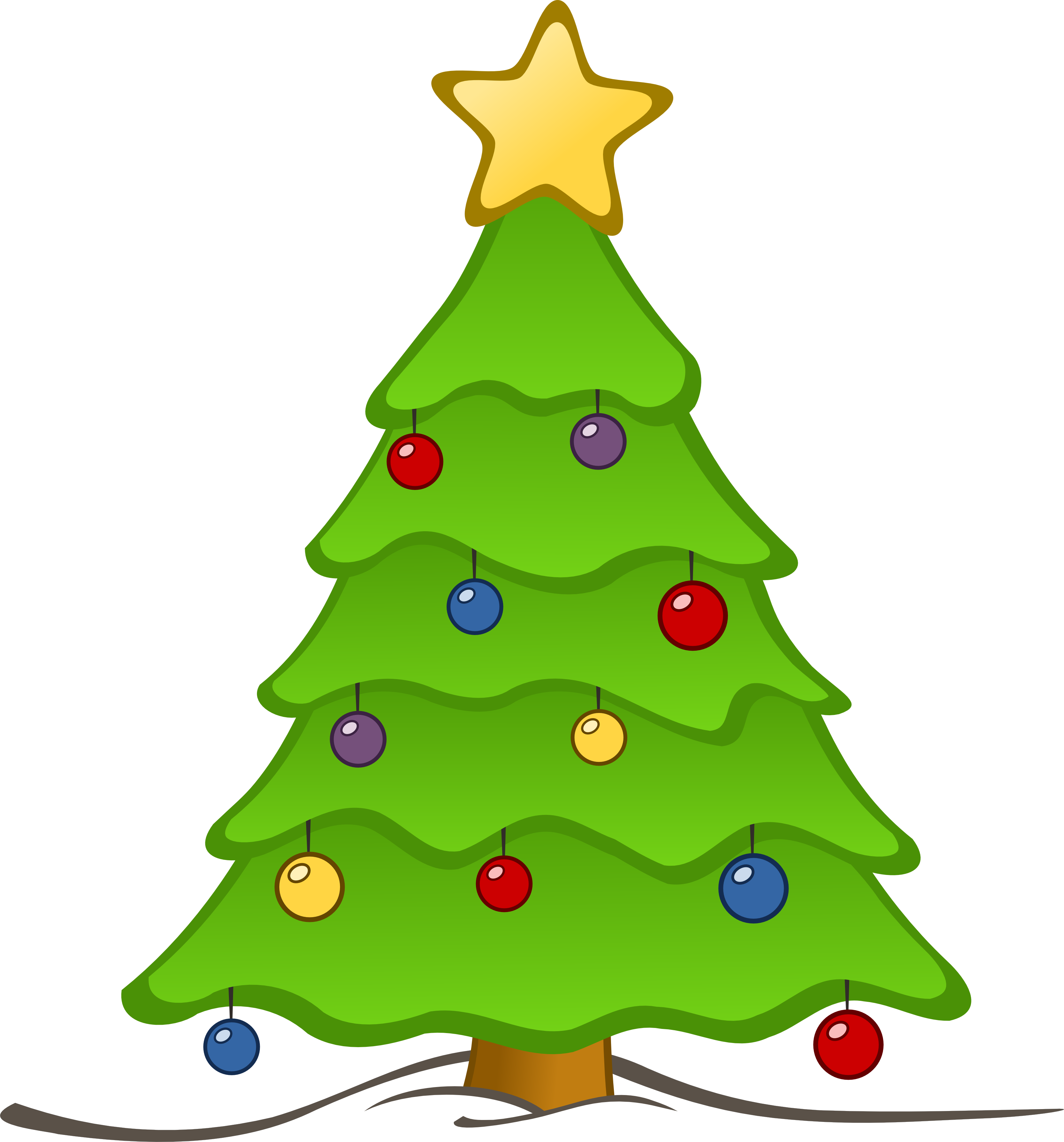 Xmas Tree Clip Art (3333x3575)