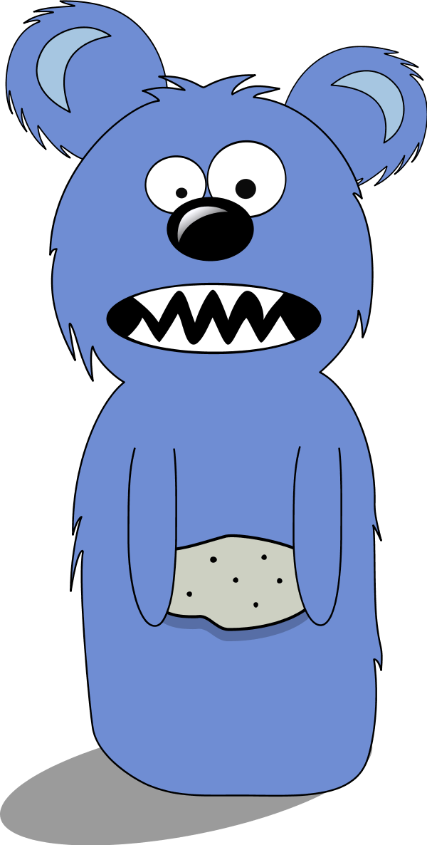 Bear Eating Stone Cartoon - Cartoon Bear Shower Curtain (600x1186)