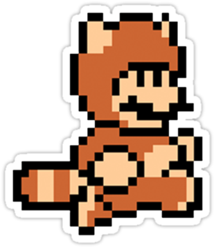 8 Bit Clipart Super Mario Bro - Mario Tanooki Pixel Art (375x360)