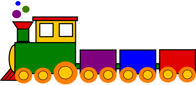 Train Toy Colorful Locomotive Railway Smok - Toy Train Clipart (680x340)