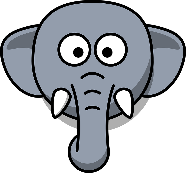 Elephant Head Clip Art At Clker - Elephant Drawing Face Easy (1920x1787)
