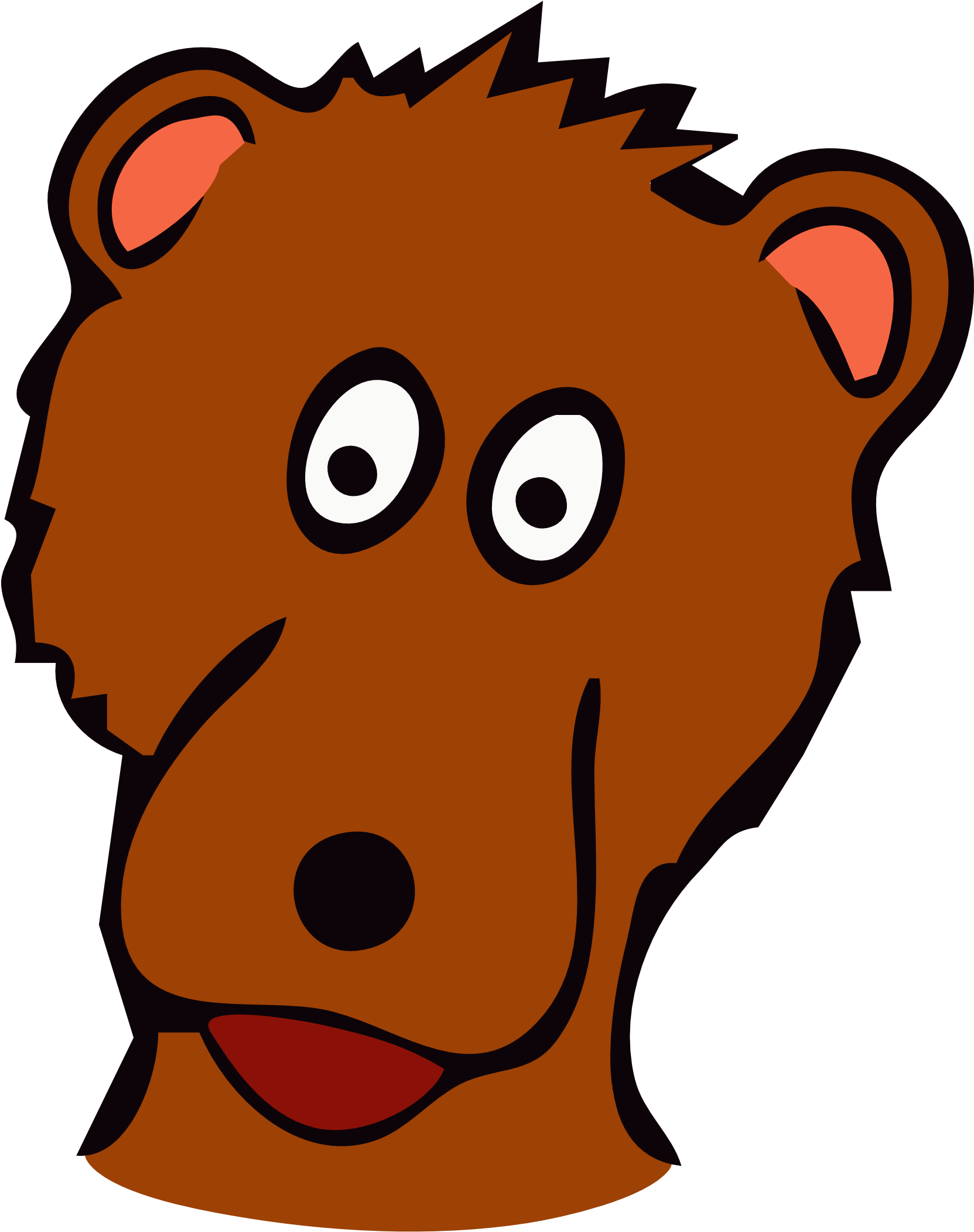 Free Drawn Bear - Cartoon Bear Happy Face (1979x2242)