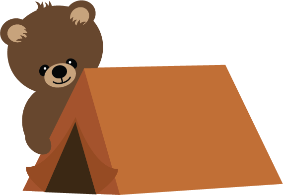 Bear With Tent Svg Scrapbook File Bear Svg File Camping - Cute Camping Tent Clipart (570x393)