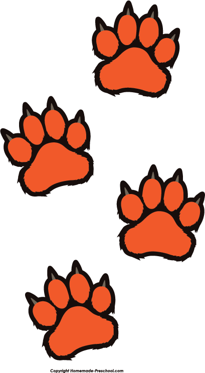 Home Free Clipart Paw Prints Clipart Tiger Paw Prints - Tiger Paws Clip Art (409x744)
