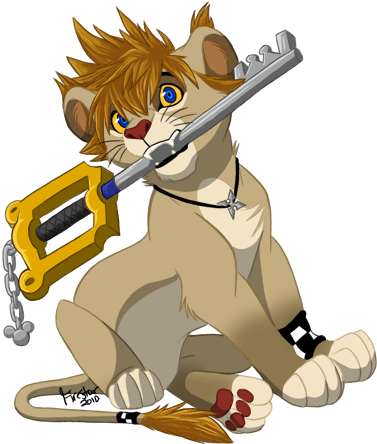 Roxas Lion - Kingdom Hearts Roxas And Sora (437x488)