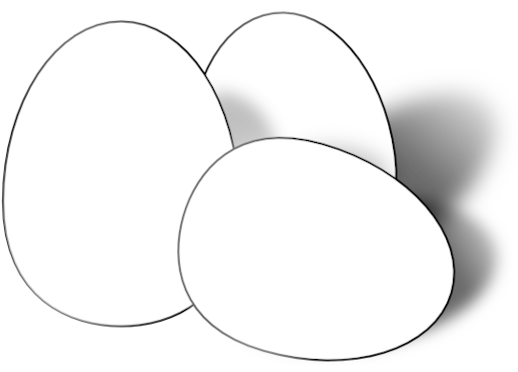 Egg Black And White Clipart - Eggs Black And White (527x371)