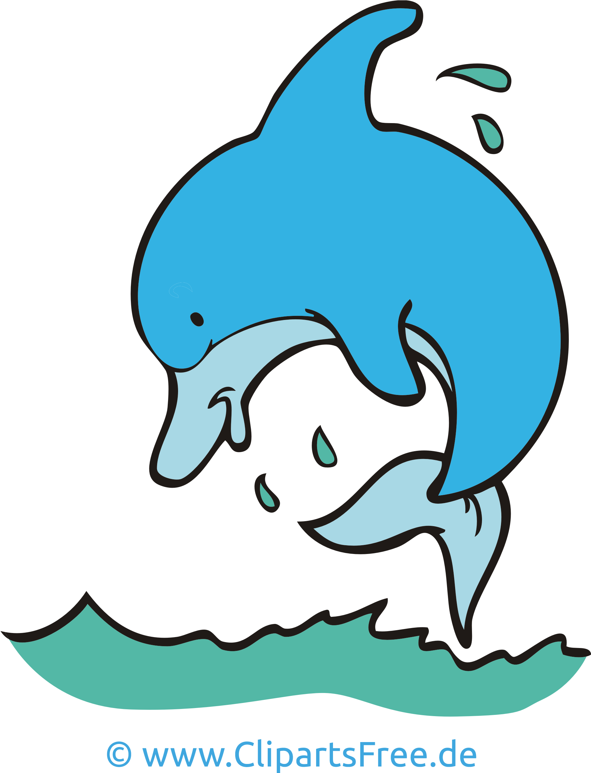 Delfin Clipart, Bild, Cartoon, Grafik Kostenlos - Ochrona Środowiska (2268x2636)