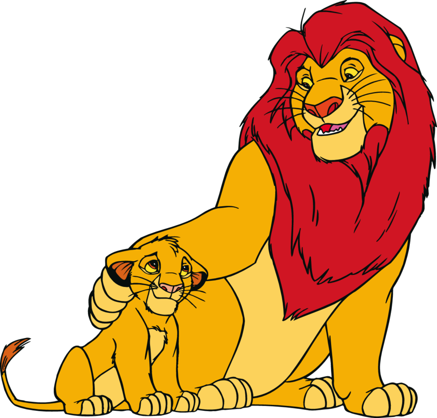 Simba And Mufasa By Ireprincess - Lion King Cartoon (900x861)
