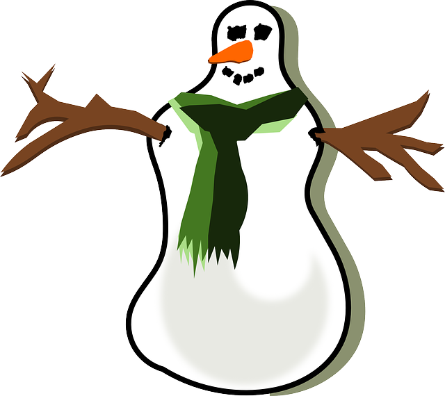 Xmas, Winter, Christmas, Snow, Scarf - Snowman (640x570)