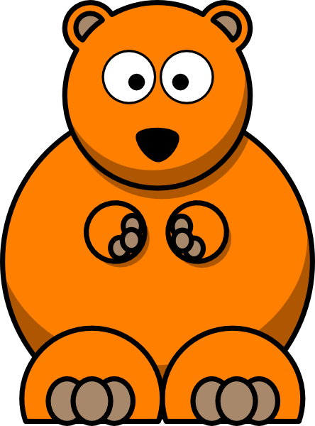Orange Bear Clip Art - Cartoon Polar Bear (444x600)