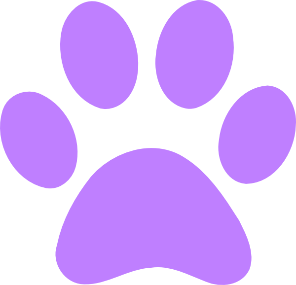 Green Bear Paw Clip Art Light Purple Print Zbzb - Light Purple Paw Print (600x578)
