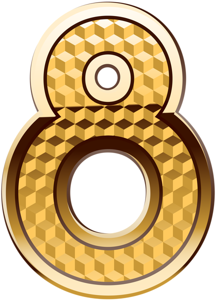 Gold Number Eight Png Clip Art Image - Number (432x600)