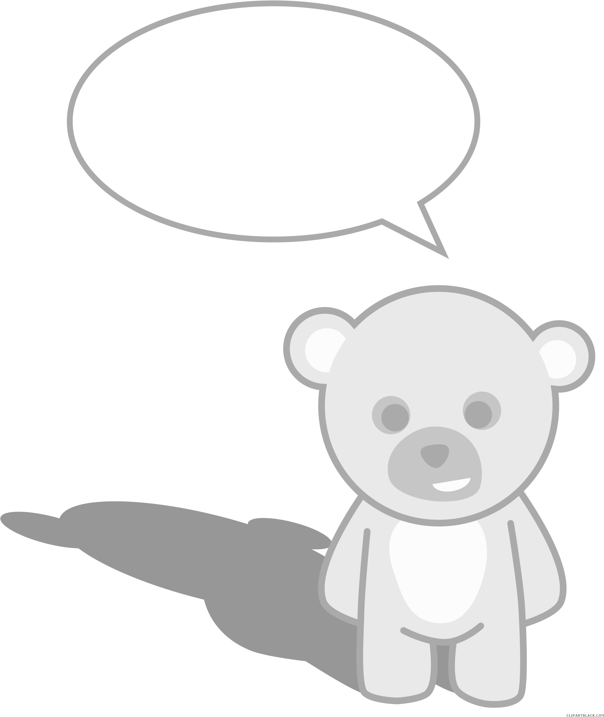 Cute Bear Animal Free Black White Clipart Images Clipartblack - Cute Teddy Bear Cartoon (2019x2400)