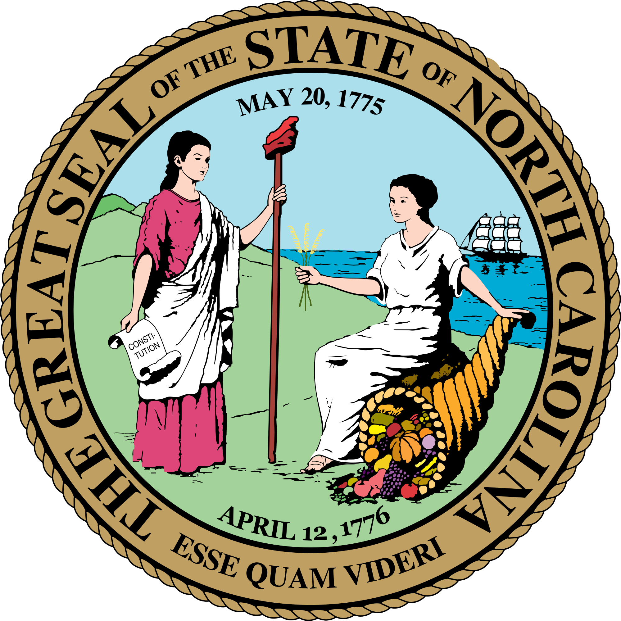 Political Clipart House Representatives - North Carolina State Seal (2200x2200)