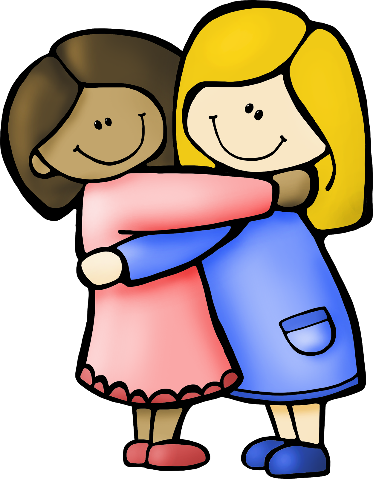 My Friend Clipart - Hug Coloring Page (1248x1600)