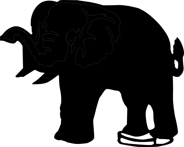 Elephant Silhouette Clip Art - Clip Art (600x479)