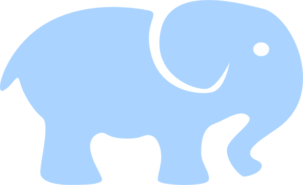 Baby Blue Elephant Clip Art - Sky Blue Elephant (600x367)