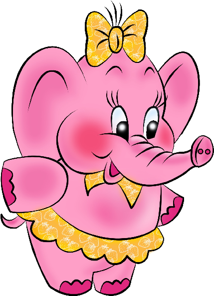 Cartoon Baby Elephant Pink Clip Art - Pink Baby Elephant Cartoon (600x600)