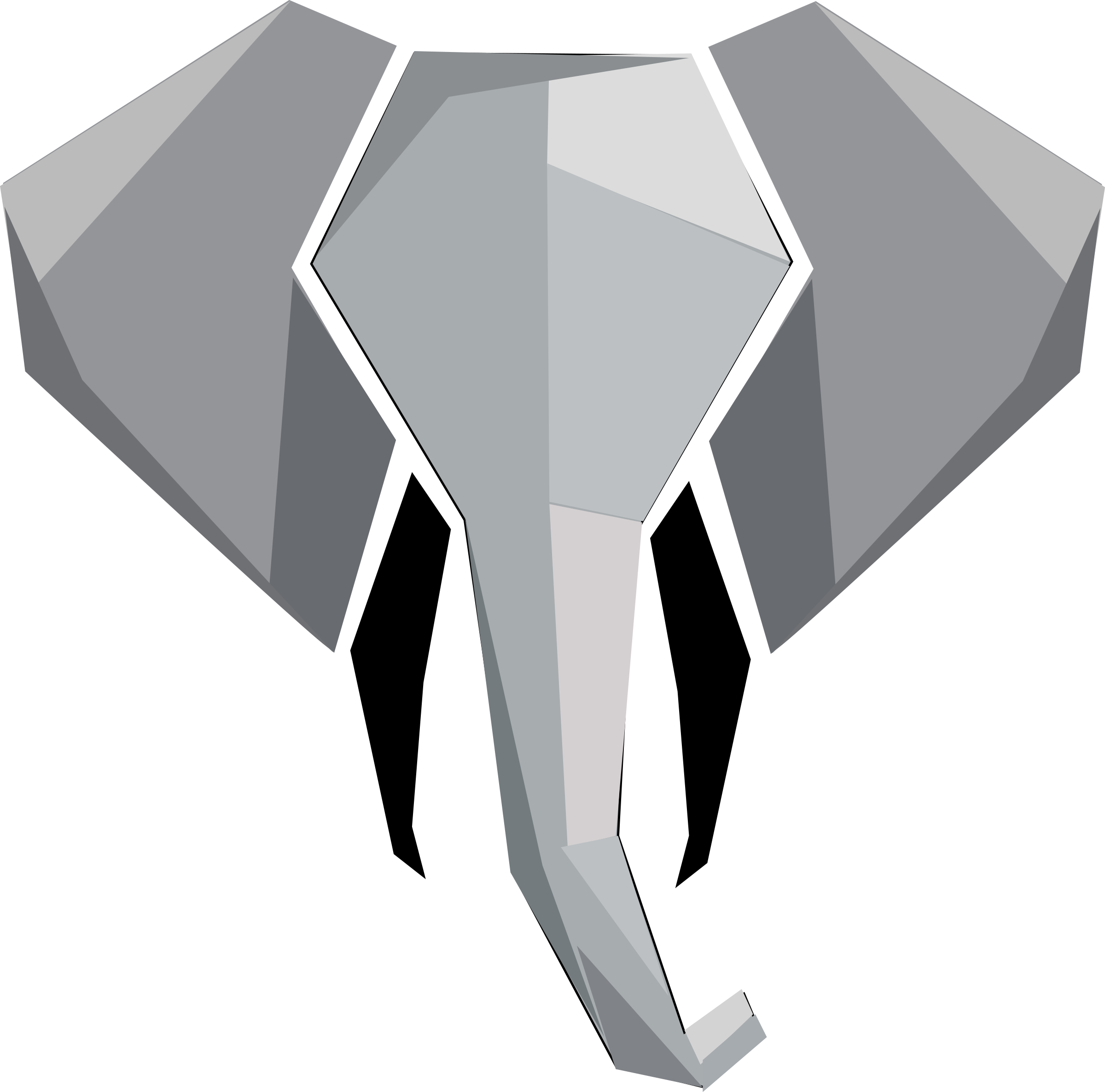 Clipart Elephant Head - Elephant Head Silhouette Png (2400x2373)