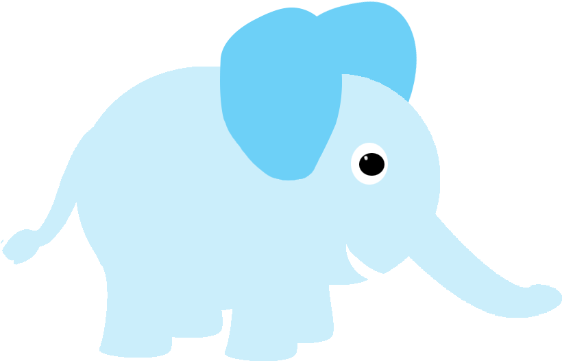 Free Black And White Baby Elephant Clip Art - Elephant Blue Clipart (886x627)