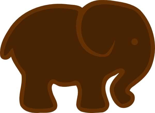 Brown Elephant Clip Art - Brown Elephant Clipart (600x436)