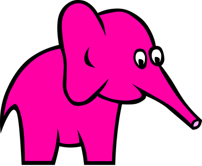 Elephant Animal Pink Cute Girly Side Carto - Custom Baby Elephant Shower Curtain (414x340)