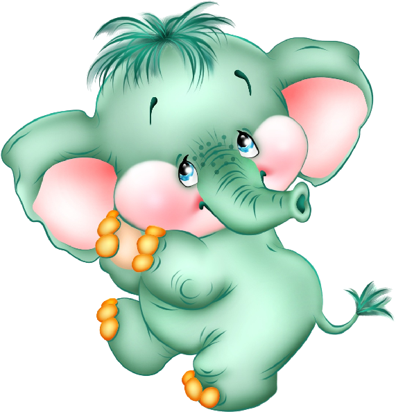 ʕ •́؈•̀ ₎ Baby Elephant's Funny - Good Morning Elephant Gif (600x600)