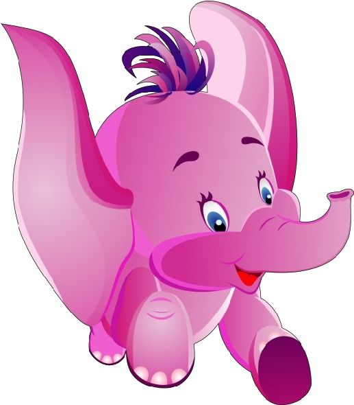 Animals For > Cute Pink Elephant Cartoon - Pink Baby Elephant Images Cartoon (600x600)