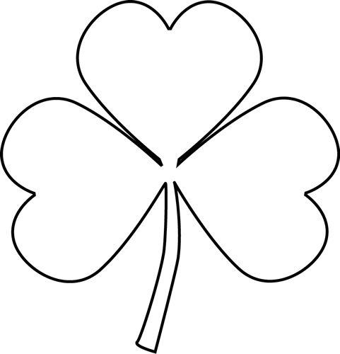 Clever Design Shamrock Clipart Black And White Clip - White Clover Black Background (481x500)