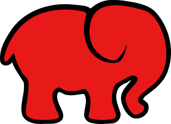 Red Elephant Clip Art Vector Clip Art Online Public - Warioware Smooth Moves Elephant (600x436)