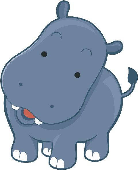 Clip Art Hippo - Cartoon Hippo Cute (600x600)