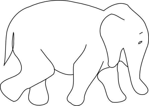 Elephant Outline - Clip Art (600x426)