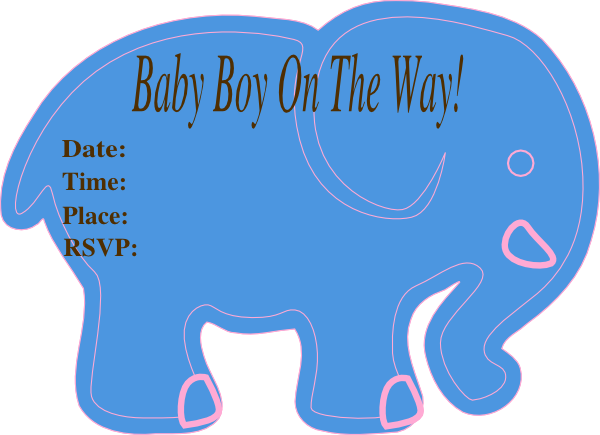 Jackys Baby Shower Invite Clip Art - Clip Art (600x435)